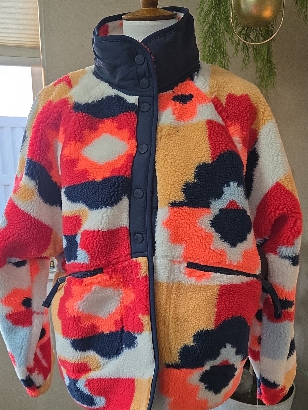 FP Movement by Free People Multicolor Sherpa Jacket with Navy Trim - Picture 3 of 7